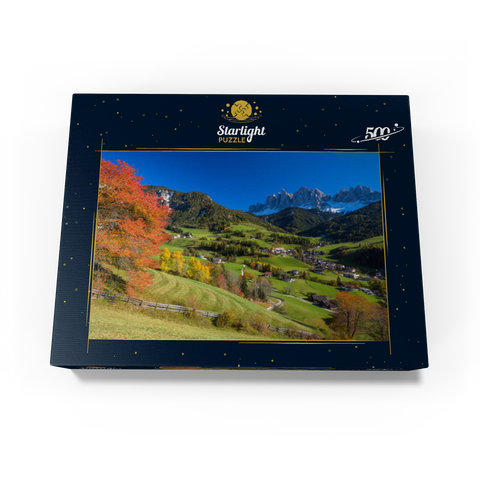 St. Magdalena with view to the Geisler group, South Tyrol 500 Jigsaw Puzzle box view1