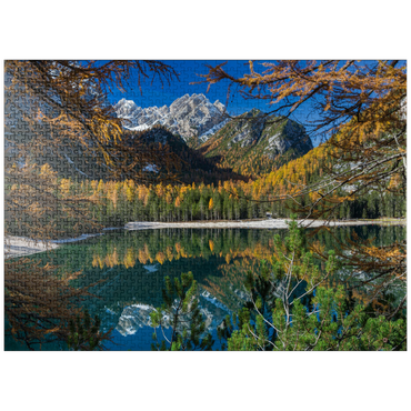 puzzleplate Braies Lake in the Fanes-Sennes-Braies Nature Park, Dolomites 1000 Jigsaw Puzzle