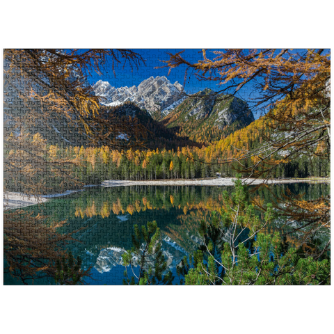 puzzleplate Braies Lake in the Fanes-Sennes-Braies Nature Park, Dolomites 1000 Jigsaw Puzzle