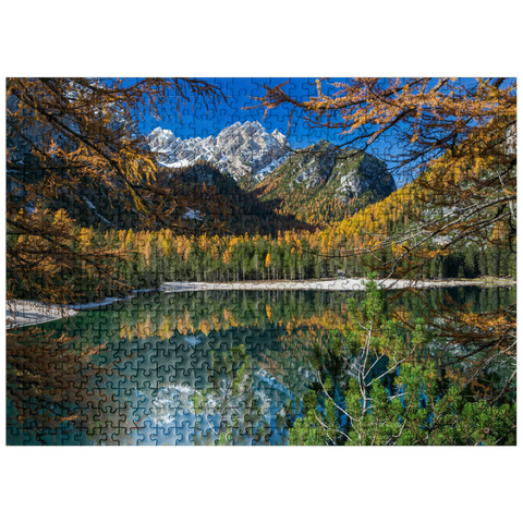 puzzleplate Braies Lake in the Fanes-Sennes-Braies Nature Park, Dolomites 500 Jigsaw Puzzle