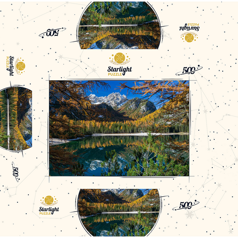 Braies Lake in the Fanes-Sennes-Braies Nature Park, Dolomites 500 Jigsaw Puzzle box 3D Modell