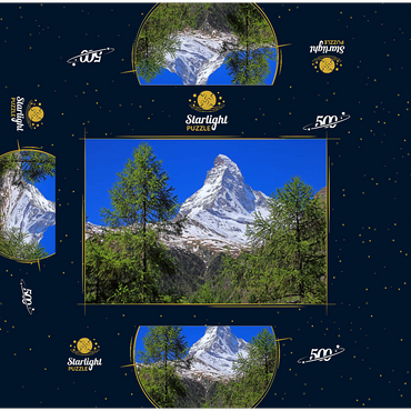 View to the Matterhorn (4478m), Zermatt, Canton Valais 500 Jigsaw Puzzle box 3D Modell