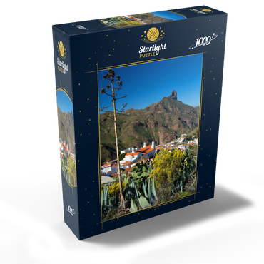 View to Tejada and to Roque Bentayga (1404m), Gran Canaria, Canary Islands, Spain 1000 Jigsaw Puzzle box view1