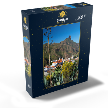 View to Tejada and to Roque Bentayga (1404m), Gran Canaria, Canary Islands, Spain 100 Jigsaw Puzzle box view1