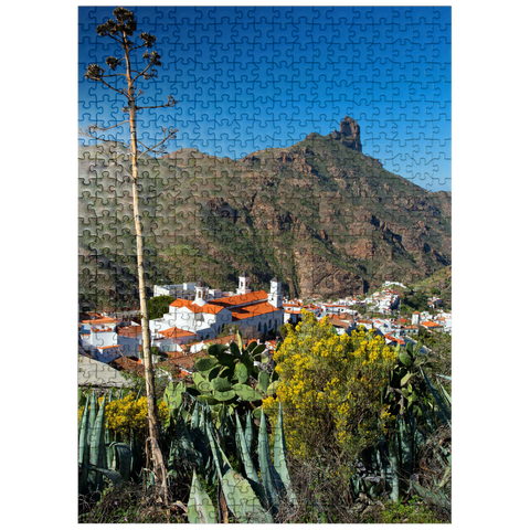 puzzleplate View to Tejada and to Roque Bentayga (1404m), Gran Canaria, Canary Islands, Spain 500 Jigsaw Puzzle