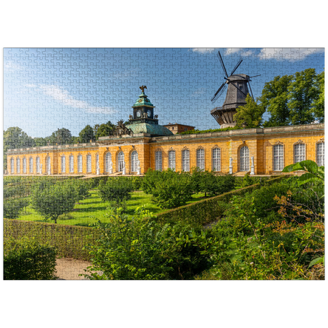 puzzleplate Rococo Palace New Chambers with the Windmill in the Palace Park of Potsdam 1000 Jigsaw Puzzle