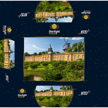 Rococo Palace New Chambers with the Windmill in the Palace Park of Potsdam 1000 Jigsaw Puzzle box 3D Modell