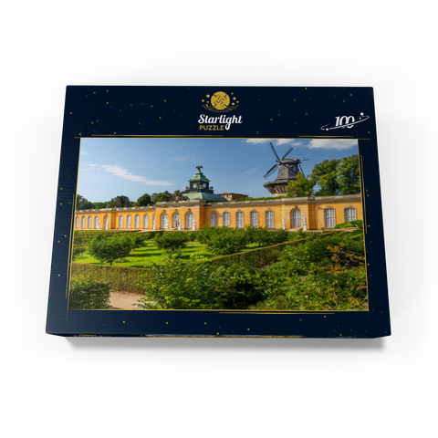 Rococo Palace New Chambers with the Windmill in the Palace Park of Potsdam 100 Jigsaw Puzzle box view1