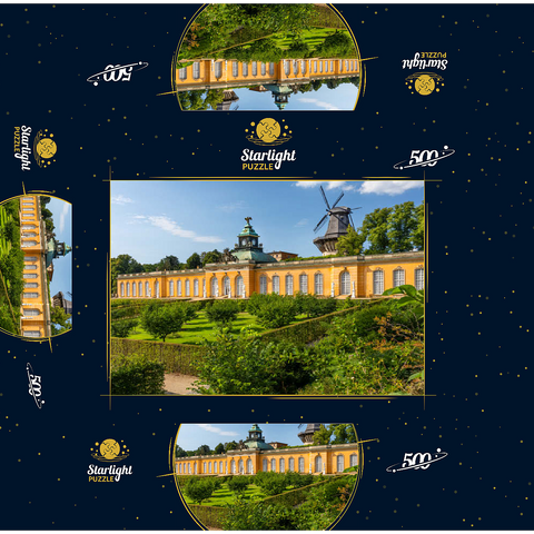 Rococo Palace New Chambers with the Windmill in the Palace Park of Potsdam 500 Jigsaw Puzzle box 3D Modell