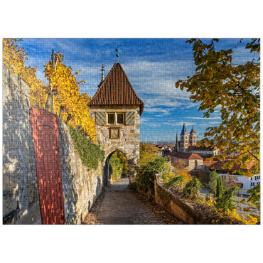 puzzleplate Neckarhaldentor and view to the old town, Esslingen am Neckar 1000 Jigsaw Puzzle