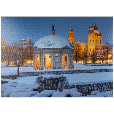 puzzleplate Park with the Diana Temple, Frauenkirche and the Theatiner Church 1000 Jigsaw Puzzle