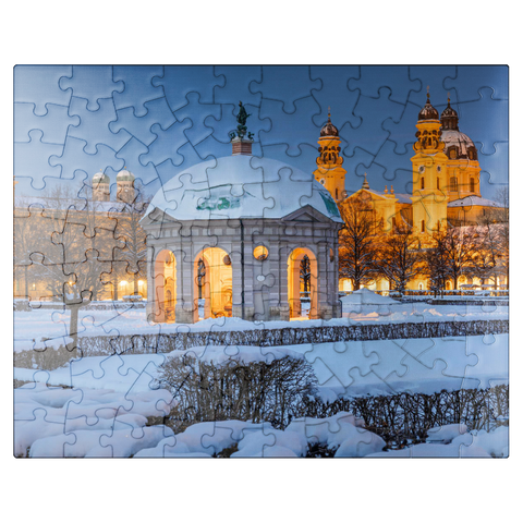puzzleplate Park with the Diana Temple, Frauenkirche and the Theatiner Church 100 Jigsaw Puzzle