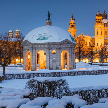 Park with the Diana Temple, Frauenkirche and the Theatiner Church 100 Jigsaw Puzzle 3D Modell
