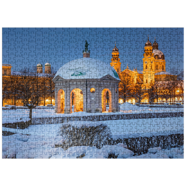 puzzleplate Park with the Diana Temple, Frauenkirche and the Theatiner Church 500 Jigsaw Puzzle
