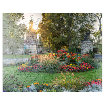 puzzleplate Brühlscher Garten at the eastern end of the Brühl Terrace with view to the Frauenkirche in the evening 100 Jigsaw Puzzle