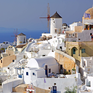 Place with windmills, Oia, Santorini Island, Cyclades, Greece 1000 Jigsaw Puzzle 3D Modell