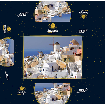 Place with windmills, Oia, Santorini Island, Cyclades, Greece 1000 Jigsaw Puzzle box 3D Modell