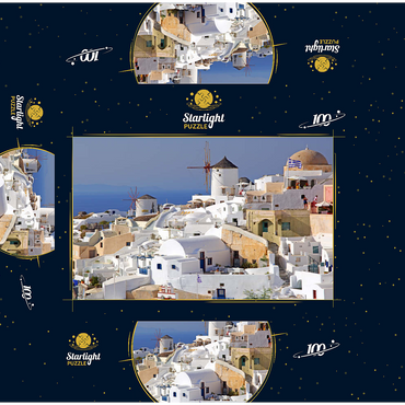Place with windmills, Oia, Santorini Island, Cyclades, Greece 100 Jigsaw Puzzle box 3D Modell