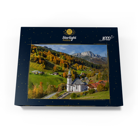Pilgrimage church Maria Gern near Berchtesgaden against Untersberg (1973m) 1000 Jigsaw Puzzle box view1