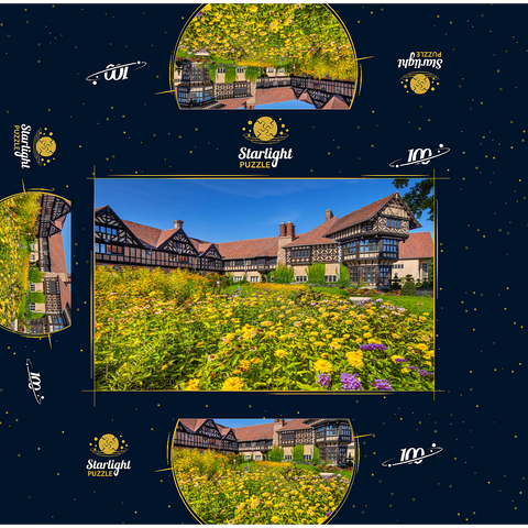 Cecilienhof Palace in the New Garden Landscape Park in English country house style, seat of the Potsdam Conference 100 Jigsaw Puzzle box 3D Modell