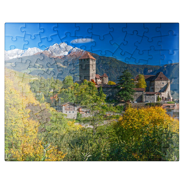 puzzleplate Tirol Castle in the village of Tirol near Merano, Province of Bolzano, Trentino-Alto Adige, Italy 100 Jigsaw Puzzle