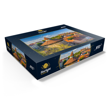 Neutorturm at the city fortification with the Kaiserburg in Nuremberg 1000 Jigsaw Puzzle box view1