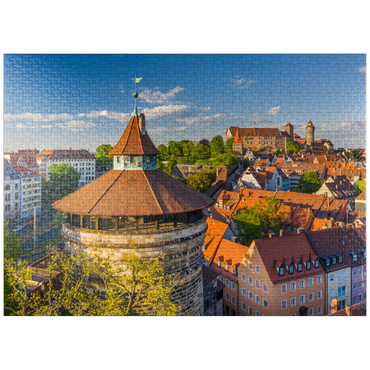 puzzleplate Neutorturm at the city fortification with the Kaiserburg in Nuremberg 1000 Jigsaw Puzzle