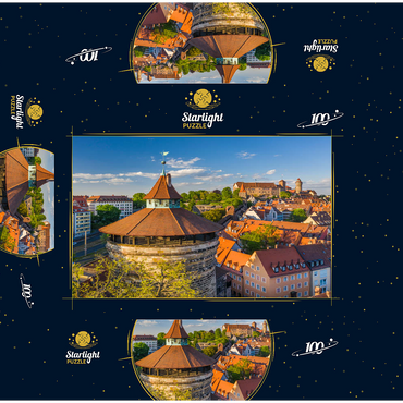 Neutorturm at the city fortification with the Kaiserburg in Nuremberg 100 Jigsaw Puzzle box 3D Modell