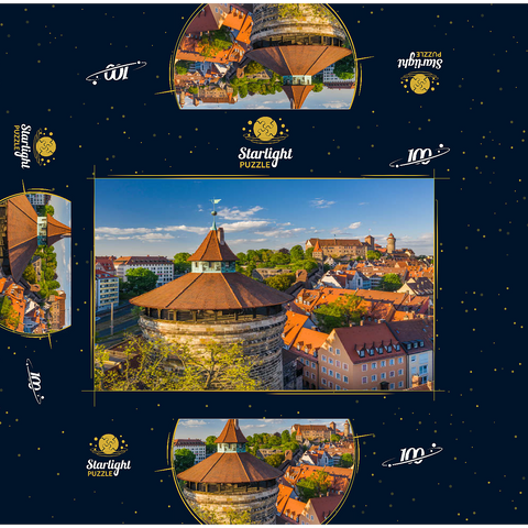 Neutorturm at the city fortification with the Kaiserburg in Nuremberg 100 Jigsaw Puzzle box 3D Modell