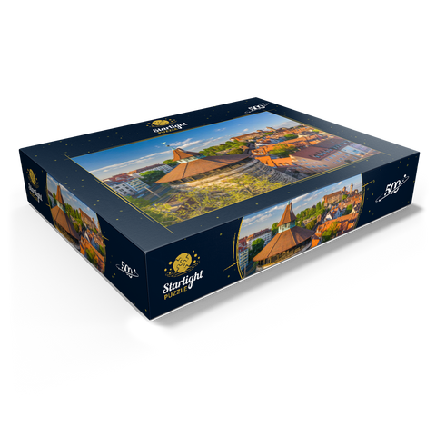 Neutorturm at the city fortification with the Kaiserburg in Nuremberg 500 Jigsaw Puzzle box view1