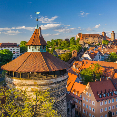 Neutorturm at the city fortification with the Kaiserburg in Nuremberg 500 Jigsaw Puzzle 3D Modell