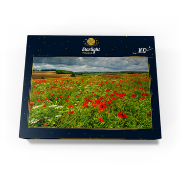 Poppy meadow near La Romieu 100 Jigsaw Puzzle box view1