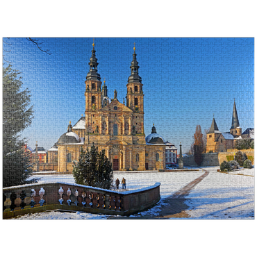 puzzleplate St. Salvator Cathedral with St. Michael's Church in Fulda, Hesse, Germany 1000 Jigsaw Puzzle