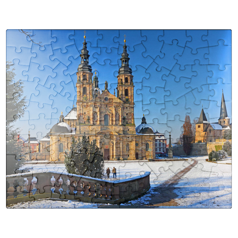 puzzleplate St. Salvator Cathedral with St. Michael's Church in Fulda, Hesse, Germany 100 Jigsaw Puzzle