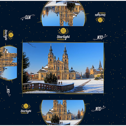 St. Salvator Cathedral with St. Michael's Church in Fulda, Hesse, Germany 100 Jigsaw Puzzle box 3D Modell