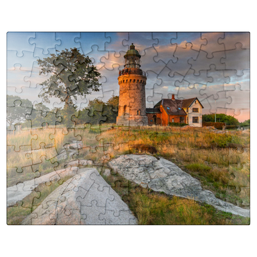 puzzleplate Evening at Hammeren Fyr lighthouse near Sandvig 100 Jigsaw Puzzle