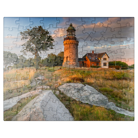puzzleplate Evening at Hammeren Fyr lighthouse near Sandvig 100 Jigsaw Puzzle
