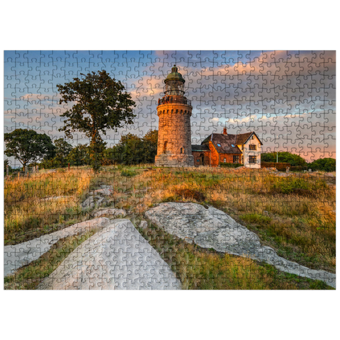 puzzleplate Evening at Hammeren Fyr lighthouse near Sandvig 500 Jigsaw Puzzle
