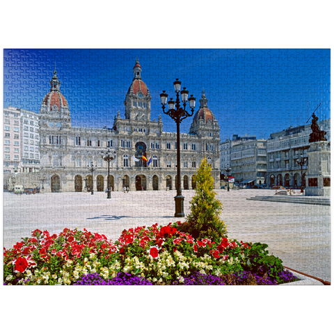 puzzleplate City Hall with the statue of Marka Pita 1000 Jigsaw Puzzle