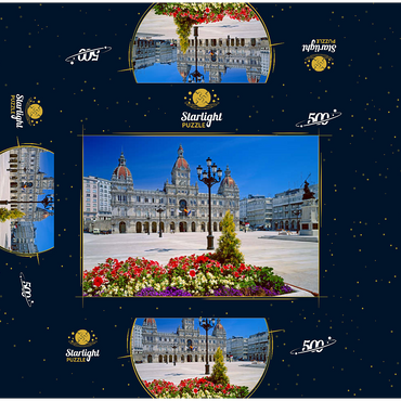 City Hall with the statue of Marka Pita 500 Jigsaw Puzzle box 3D Modell