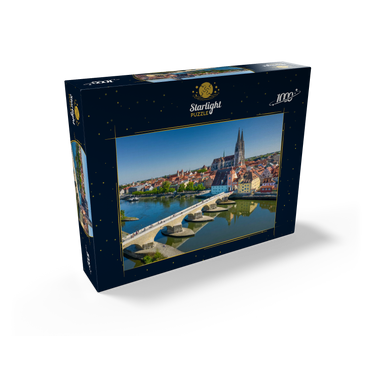 Stone Bridge over the Danube with the Old Town and Regensburg Cathedral of St. Peter 1000 Jigsaw Puzzle box view1