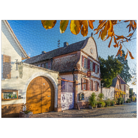 puzzleplate Winegrowers' houses in Rhodt unter Rietburg, southern wine route 1000 Jigsaw Puzzle