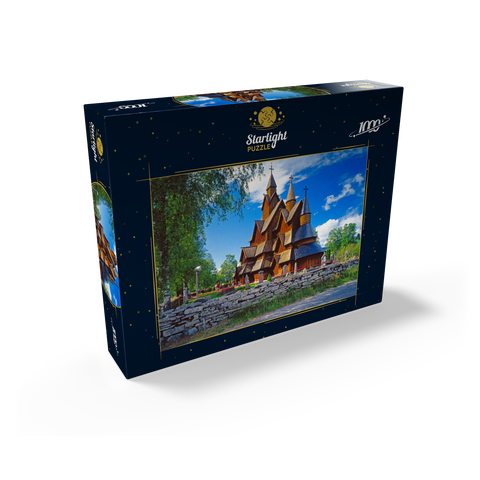 Stave church in Heddal, district of Notodden 1000 Jigsaw Puzzle box view1