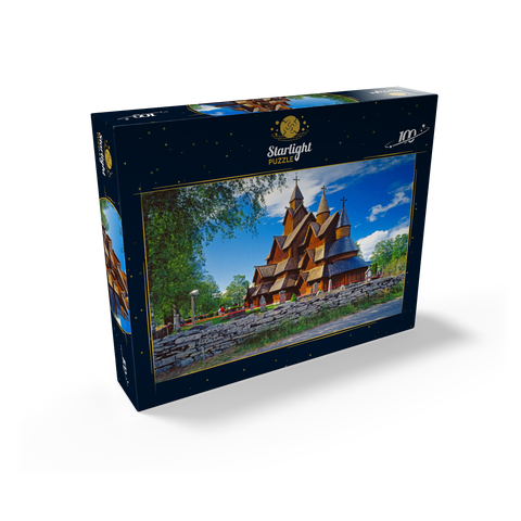 Stave church in Heddal, district of Notodden 100 Jigsaw Puzzle box view1