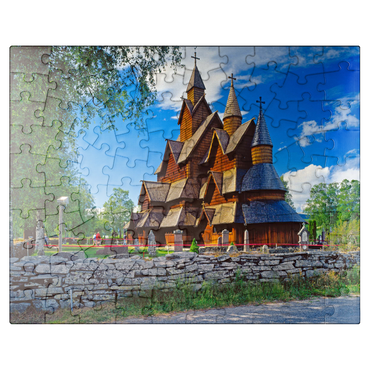 puzzleplate Stave church in Heddal, district of Notodden 100 Jigsaw Puzzle