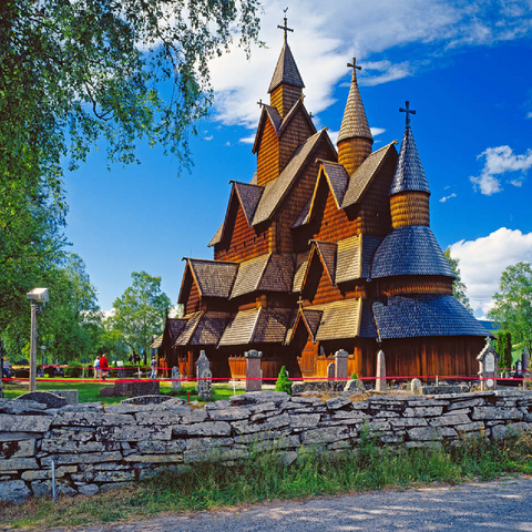 Stave church in Heddal, district of Notodden 100 Jigsaw Puzzle 3D Modell