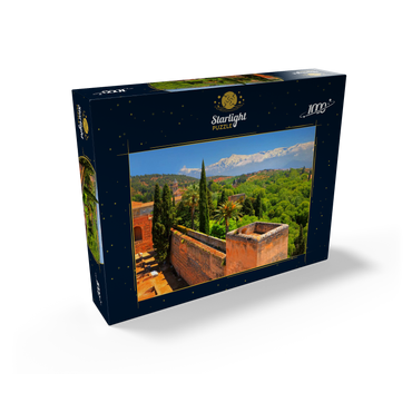View from the Alcazaba of the Alhambra to the Sierra Nevada, Granada, Andalusia, Spain 1000 Jigsaw Puzzle box view1