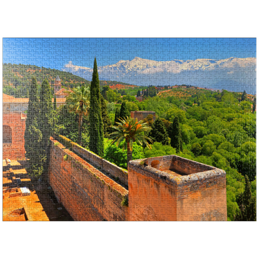 puzzleplate View from the Alcazaba of the Alhambra to the Sierra Nevada, Granada, Andalusia, Spain 1000 Jigsaw Puzzle