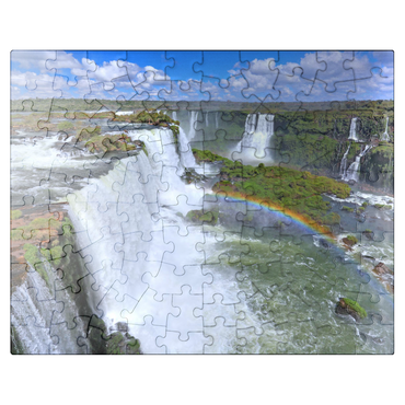 puzzleplate Iguazú waterfalls with rainbow, Paraná, Brazil 100 Jigsaw Puzzle