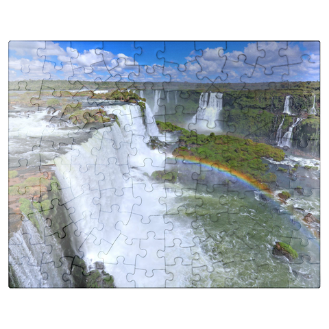 puzzleplate Iguazú waterfalls with rainbow, Paraná, Brazil 100 Jigsaw Puzzle